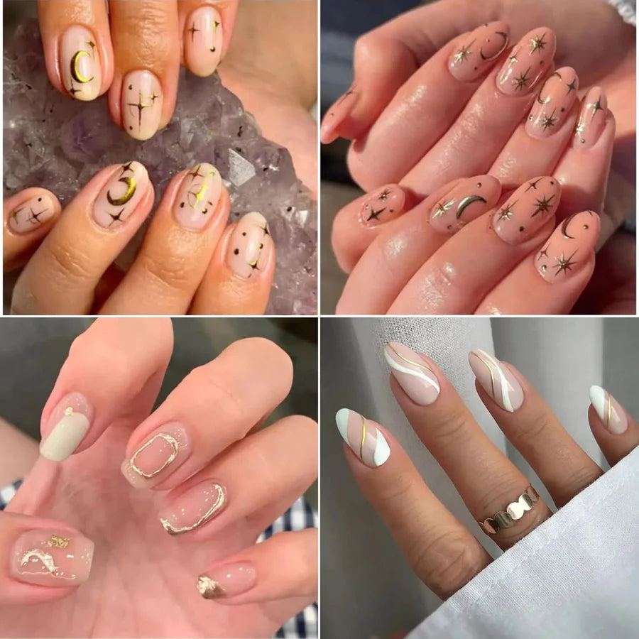 30PCS Nail Stickers, 3D Self-Adhesive Nail Decals
