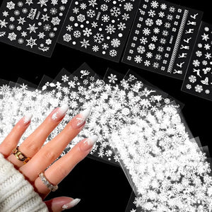 30PCS Nail Stickers, 3D Self-Adhesive Nail Decals
