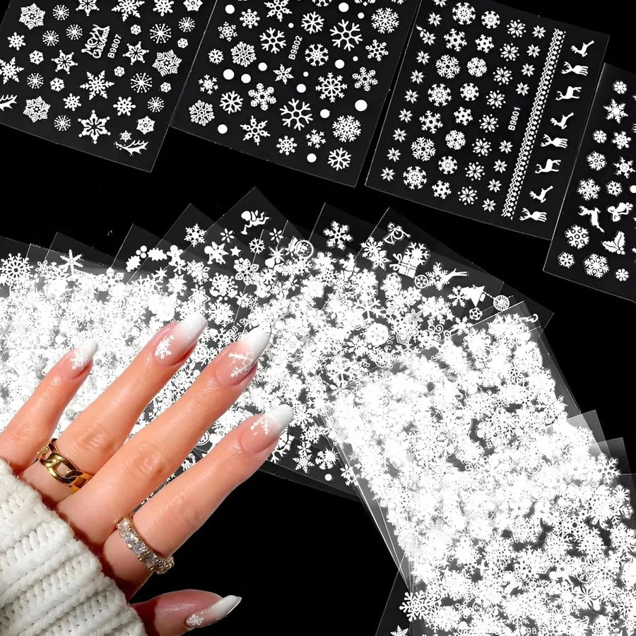 30PCS Nail Stickers, 3D Self-Adhesive Nail Decals