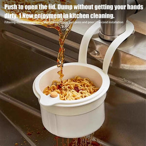 Sink Strainer Basket Automatic Food Waste Drain Basket with Removable Bottom