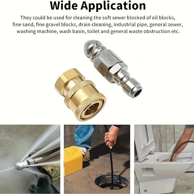 Pressure Washer Sewer Jet Nozzle Complete Set