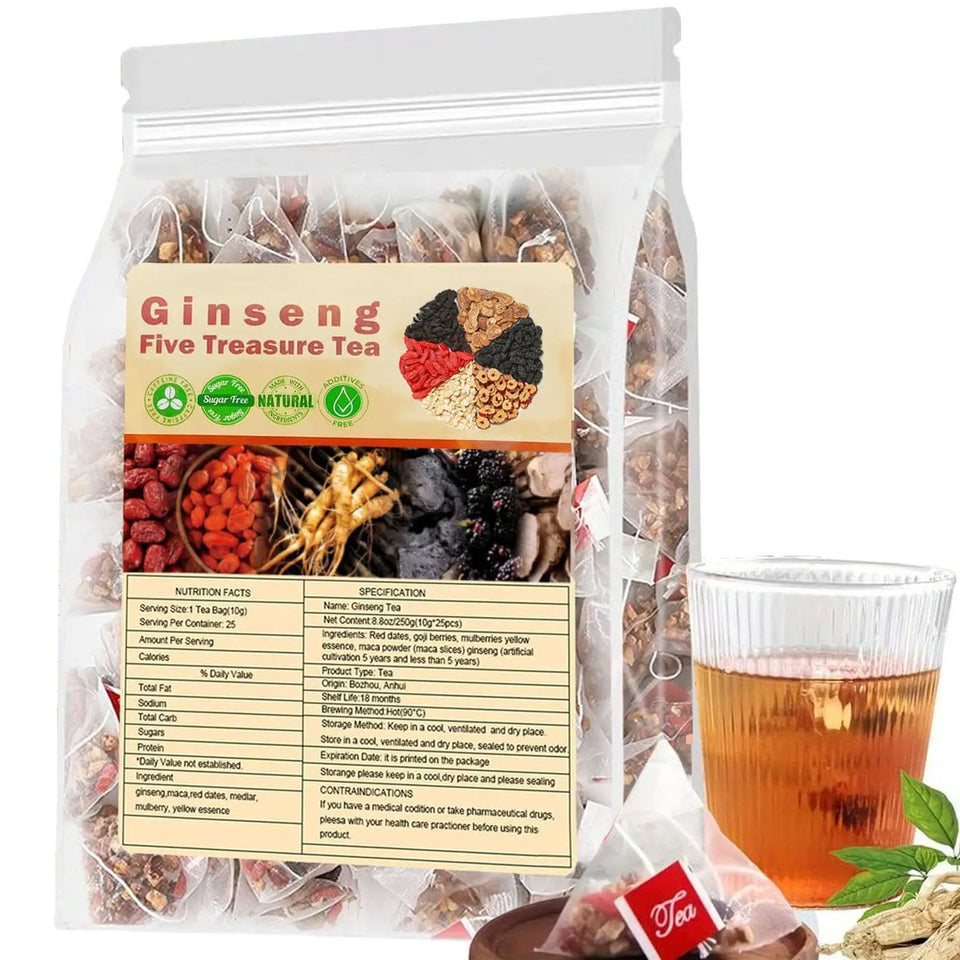 Blended Five Treasure Ginseng Maca Flavor Tea