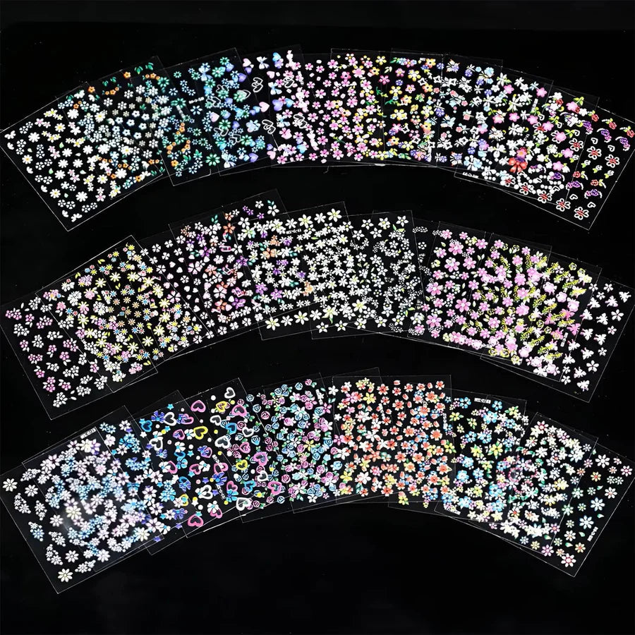 30PCS Nail Stickers, 3D Self-Adhesive Nail Decals